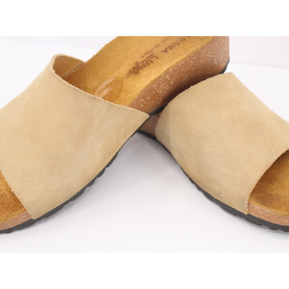 Marina Luna Suede Wedge Slide Sandals Made in Italy Womens 7 - Picture 11 of 11